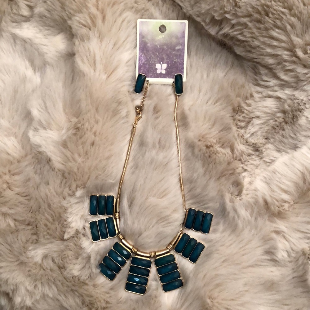NWT Altar’d State Green Necklace Earring Set